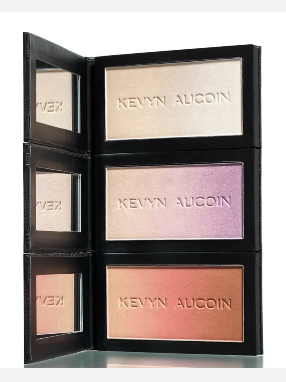 Kevyn Aucoin Highlighter & Blush Duo — Champagne, Peach, Soft Pink